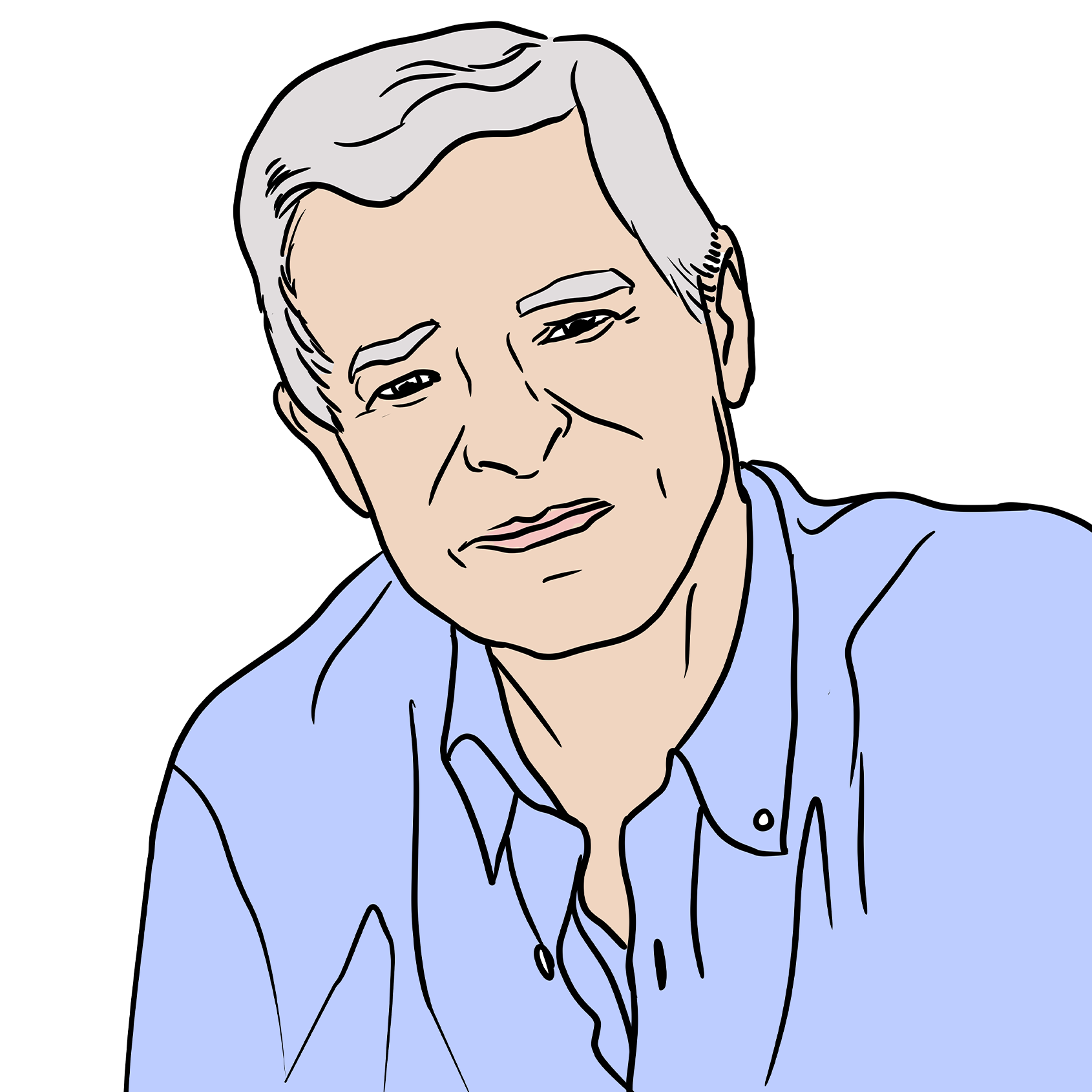 Illustration 1: Portrait eines älteren Mannes (circa 70 Jahre) mit kurzen grauen Haaren.